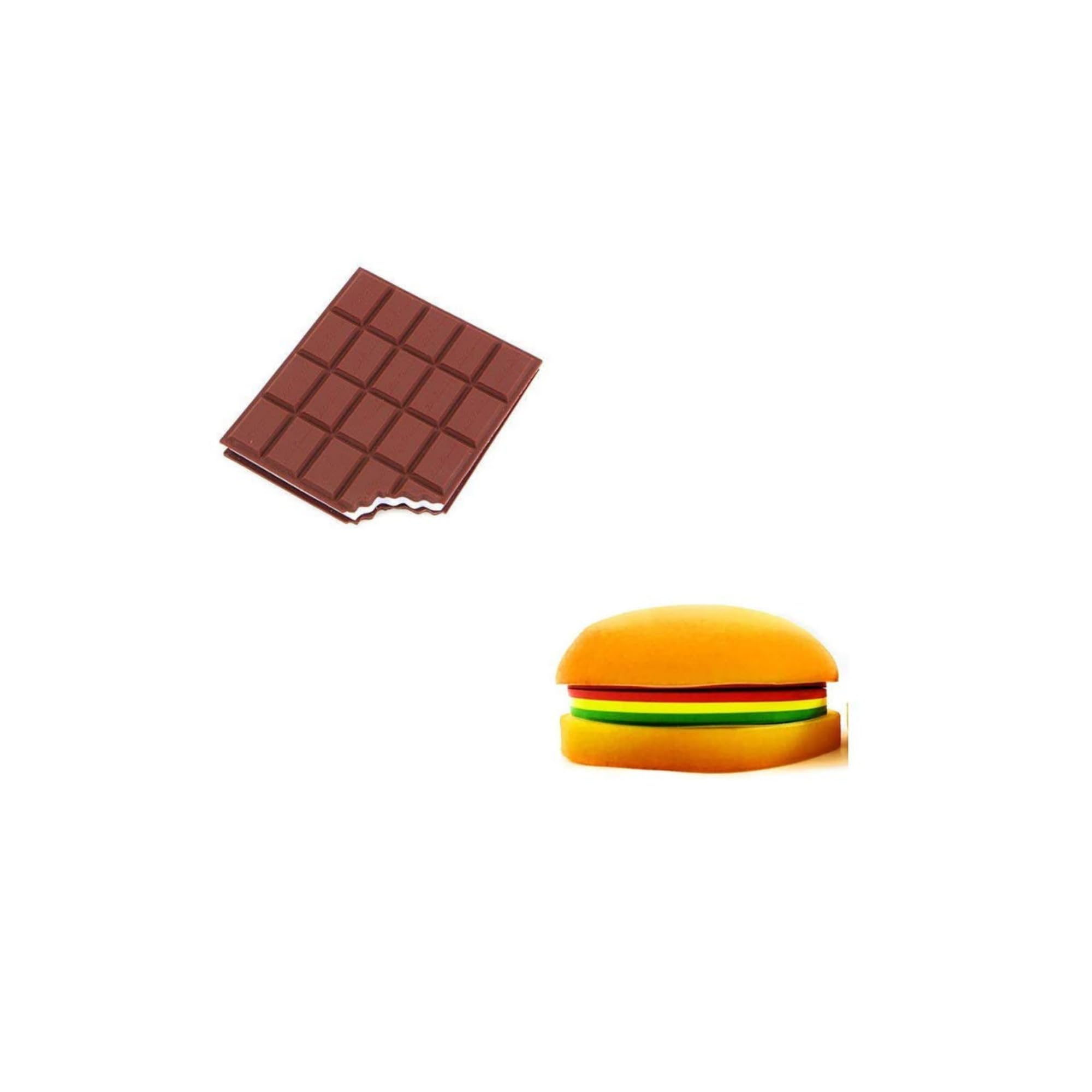 PANCIKAA Combo Chocolate Diary & Burger Diary Shape Memo Pads for Writing Memos, Notes & Sticky Notes 1