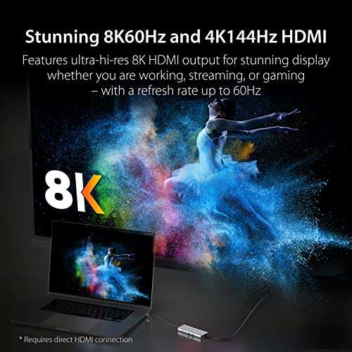 j5create USB4 8K Multi-Function Hub - 8K60/4K144 HDMI, 2.5G Ethernet, PD Charging, 10Gbps USB-A, 10Gbps USB-C Ports | Compatible with MacBook, Windows, Thunderbolt 3/4, and USB4 Devices (JCD403) 4