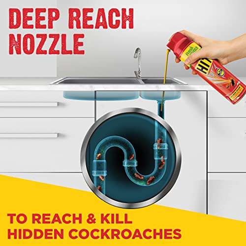 HIT Crawling Insect Killer Cockroach Killer Spray | Instant Kill | Deep-Reach Nozzle | Fresh Fragrance, 700ml 3