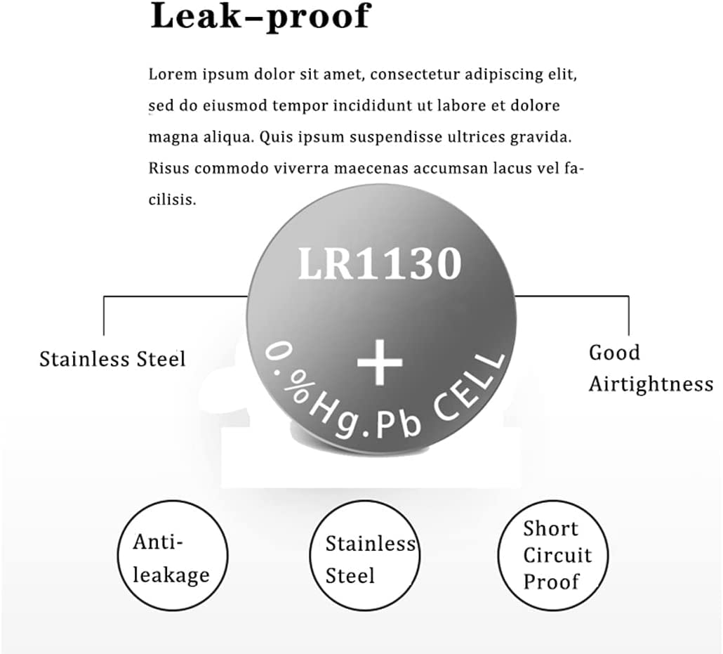 TONSY AG10 / G10-A Battery, 1.5V Button Cell (AG10, SG10, LR54, SR54, LR1130, SR1130) Watches Alkaline Button Coin Cell Batteries, Pack of 30 4
