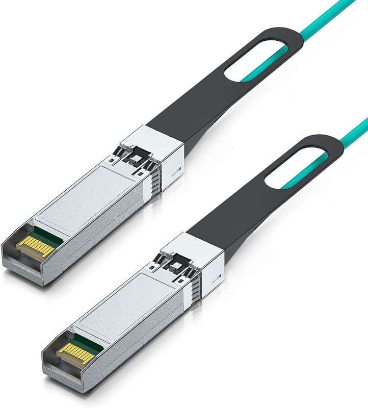 10Gtek 10G SFP+ AOC Cable - 10GbE SFP+ to SFP+ Active Optical Fiber Cable, OM3 MMF Direct-Attach Fiber Assemblies with SFP+ connectors for Cisco SFP-10G-AOC15M, Ubiquiti UniFi, Mikrotik, 15-Meter 4