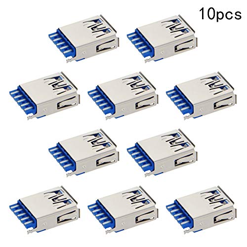 Fielect Mini PCB USB Connector 5Pin Female Jack 4 Foot 90 Degree Angle 5Pcs 6
