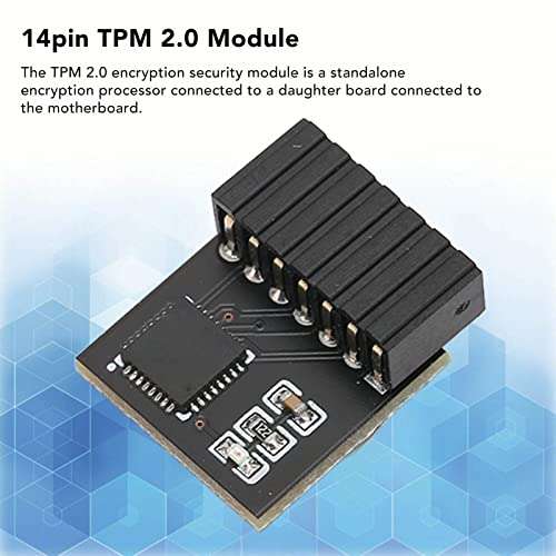 CCYLEZ TPM 2.0 Module, TPM SPI 14 Pin Module for Motherboard, TPM 2.0 Encryption Security Module, Portable TPM 2.0 Remote Card Compatible with TPM2.0 for 2