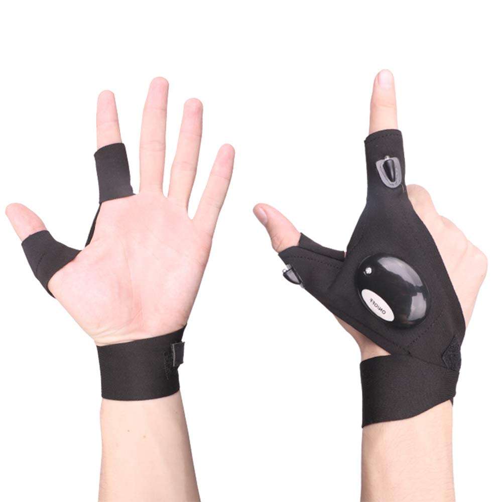 TINYOUTH LED Flashlights Gloves, Fingerless Night Lighting Gloves Tool Cool Gadgets Gifts for Men/Women, Perfect for Working in Darkness Places, Camping/Fishing Repair/Hiking and Outdoor Activities 1