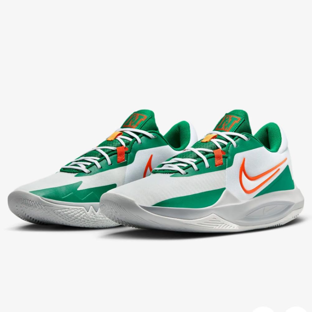 Nike Precision 6 Basketball Shoes (DD9535-103, White/Malachite/Sundial/Safety Orange) Size 9.5 2