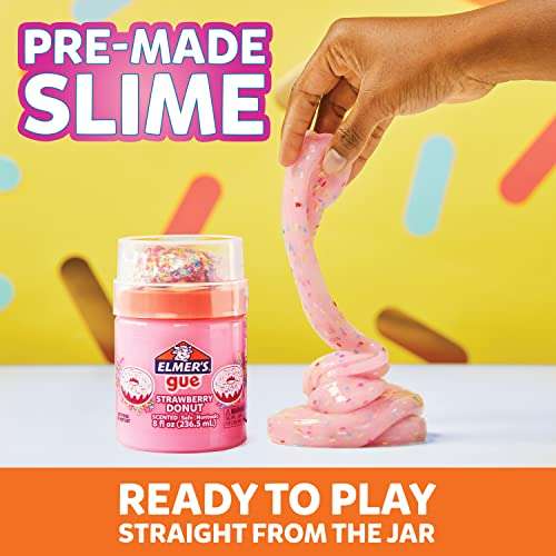 Elmer’s Gue Premade Slime Strawberry Donut Fluffy Slime Scented Includes Rainbow Sprinkle Add-Ins 2 Count 3