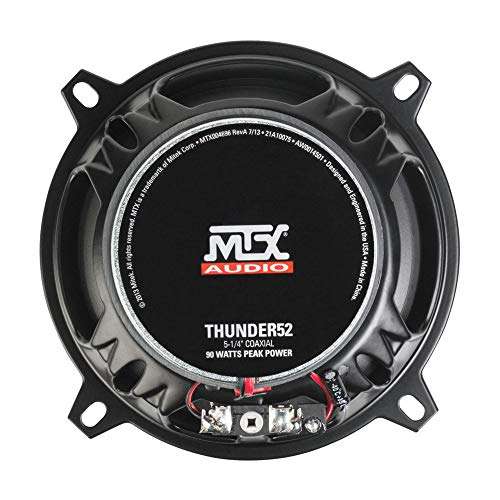 MTX Audio THUNDER52 Thunder Coaxial Speakers - Set of 2, 5.25 Inch 2-Way 4