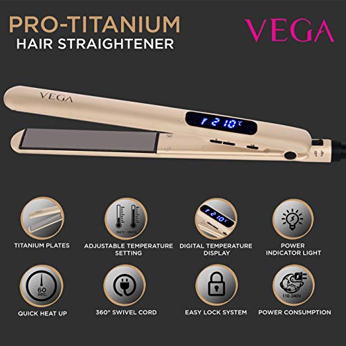 VEGA VHSH-22 Hair Straightener (Black/Purple) 2
