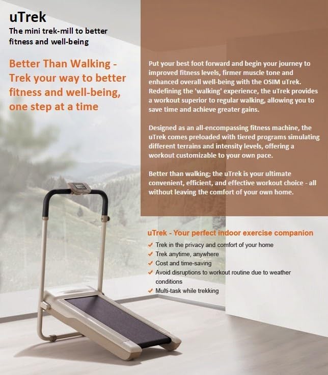 OSIM uTrek 2 in 1 Foldable Automatic Treadmill for Home Cum Under Desk Walking Pad | Slim Enough to be stored Under Bed | Mini Trek-Mill | Noiseless & Hassle Free | Calories Burner | Treadmill | Walking PAD For Gym & Home-Fit for All- 1 Year Onsite Warranty 3