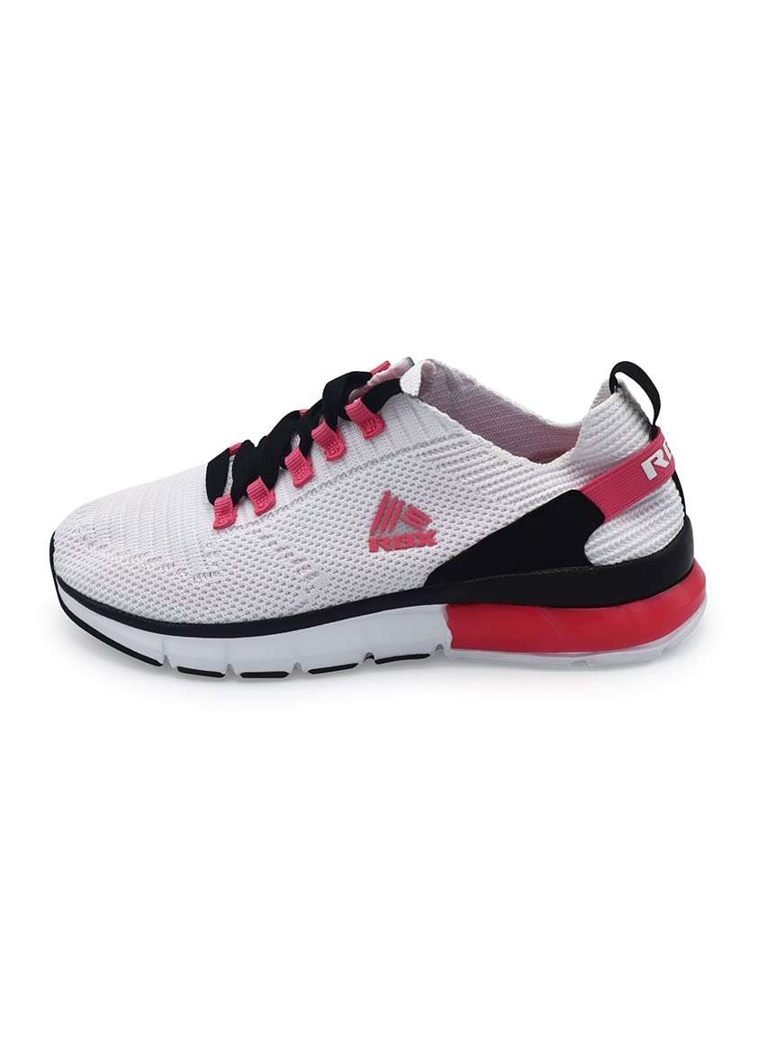 RBX Active Women's Athletic Sneaker Sports Workout Performance Training Breathable Airy Knit Lightweight Lace Up Running Shoe for Women Hzl White 6 3