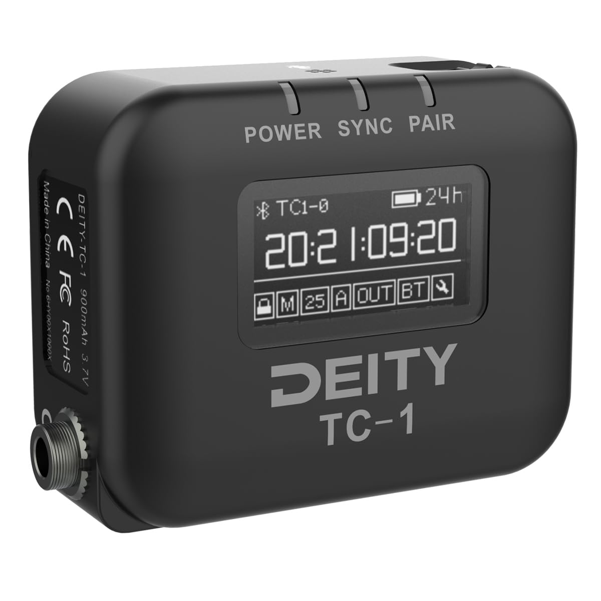 Deity TC-1 Wireless Timecode Box Generator with Locking 3.5mm Timecode Port, Bluetooth 5.0 Connectivity, and Sidus Audio App Support (Black)
