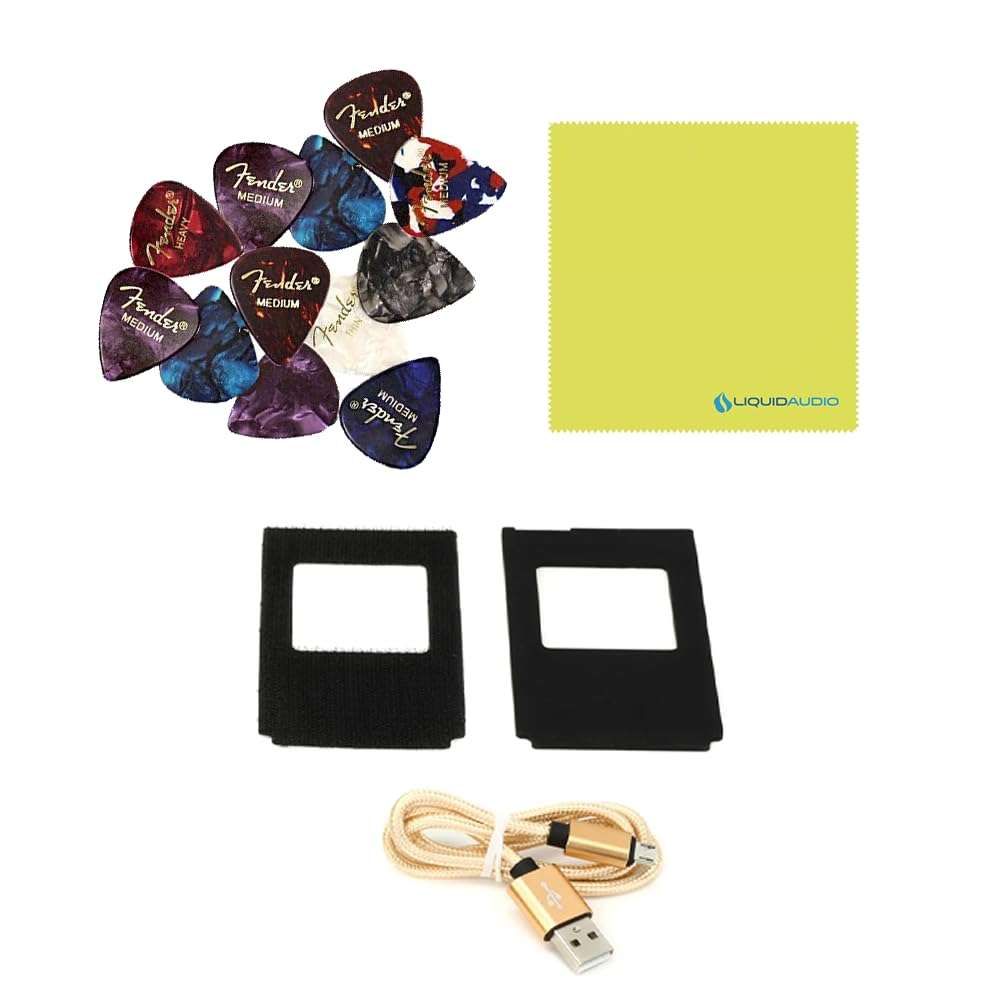 Peterson Strobe Tuner StroboStomp LE 75th Anniversary Edition Tuner Pedal Bundle with 12x Fender Guitar Picks & Liquid Audio Instrument Polishing Cloth 5