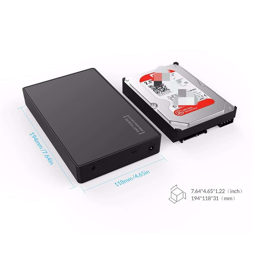 External Hard Drives Hard Drive Enclosure SATA to USB3.0 External Hard Drive Docking Station for 2.5 3.5 Inch HDD SSD Support UASP 18TB Drives 5