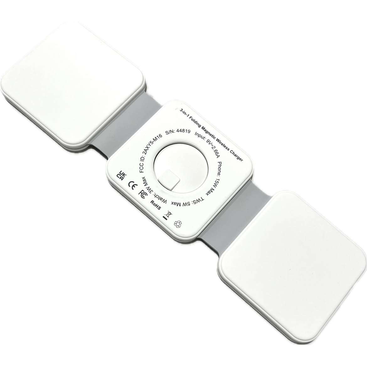 EDS M16 3 in 1 Phone Wireless Charger for iPhone,Magnetic Foldable 3 in 1 Charging Station,Travel Charger for Multple Devices for iPhone 15/14/13/12 Series AirPods Pro, iWatch (Black) 6