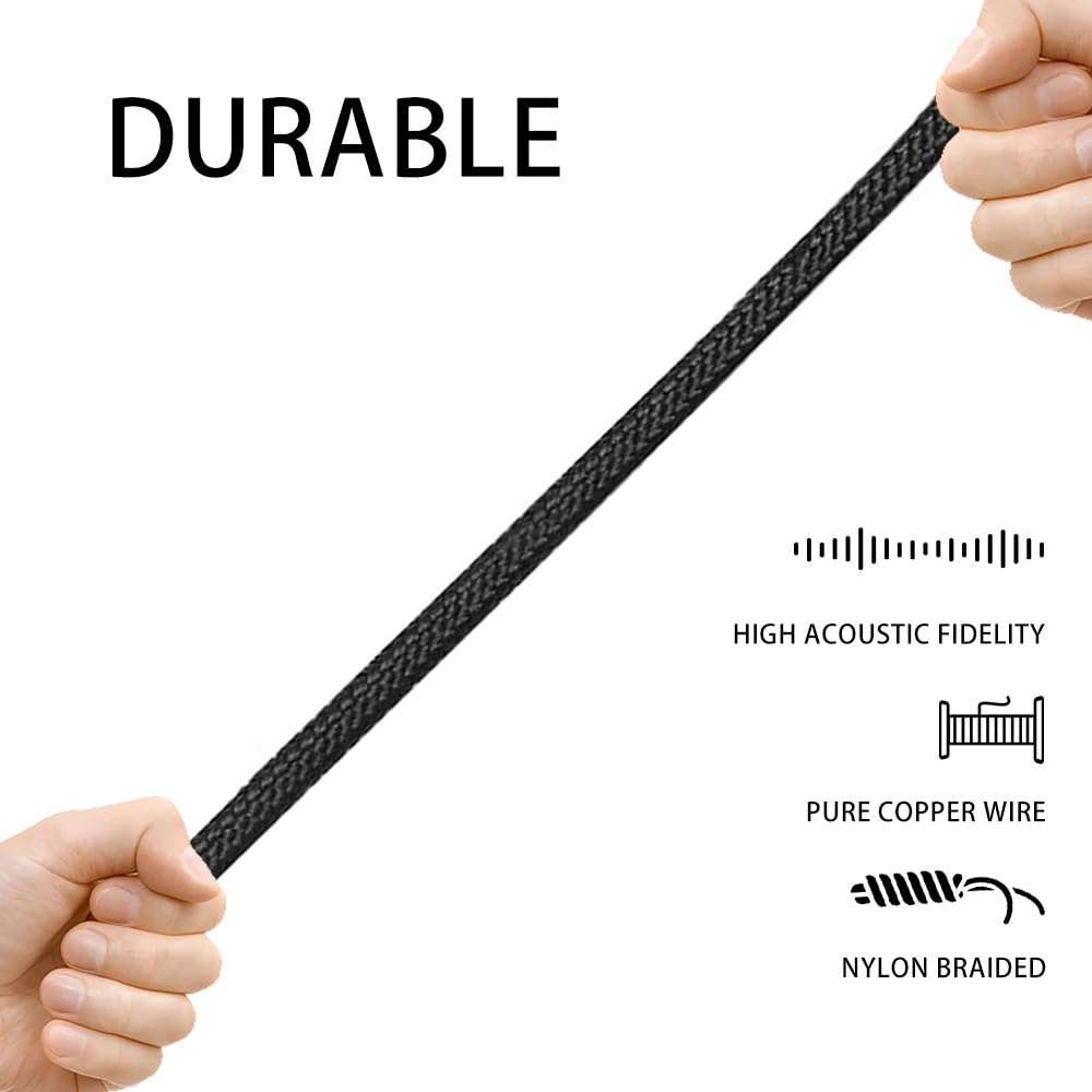 CLANMOU Replacement Cable for Logitech G Pro/G Pro X/G433/G233 Gaming Headset – 3.5mm Detachable Nylon-Braided Cord with Inline Volume Control & Mute Switch, 6ft (1.8m) Long 5