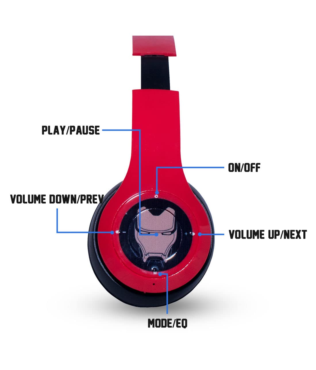 Macmerise Marvel Comics Avengers Wireless On Ear Headphones with 10 Hours Battery Music Controls Passive Noise Isolation Aux Cable Connectivity Mic Noise Cancellation & Hands Free Calling 3