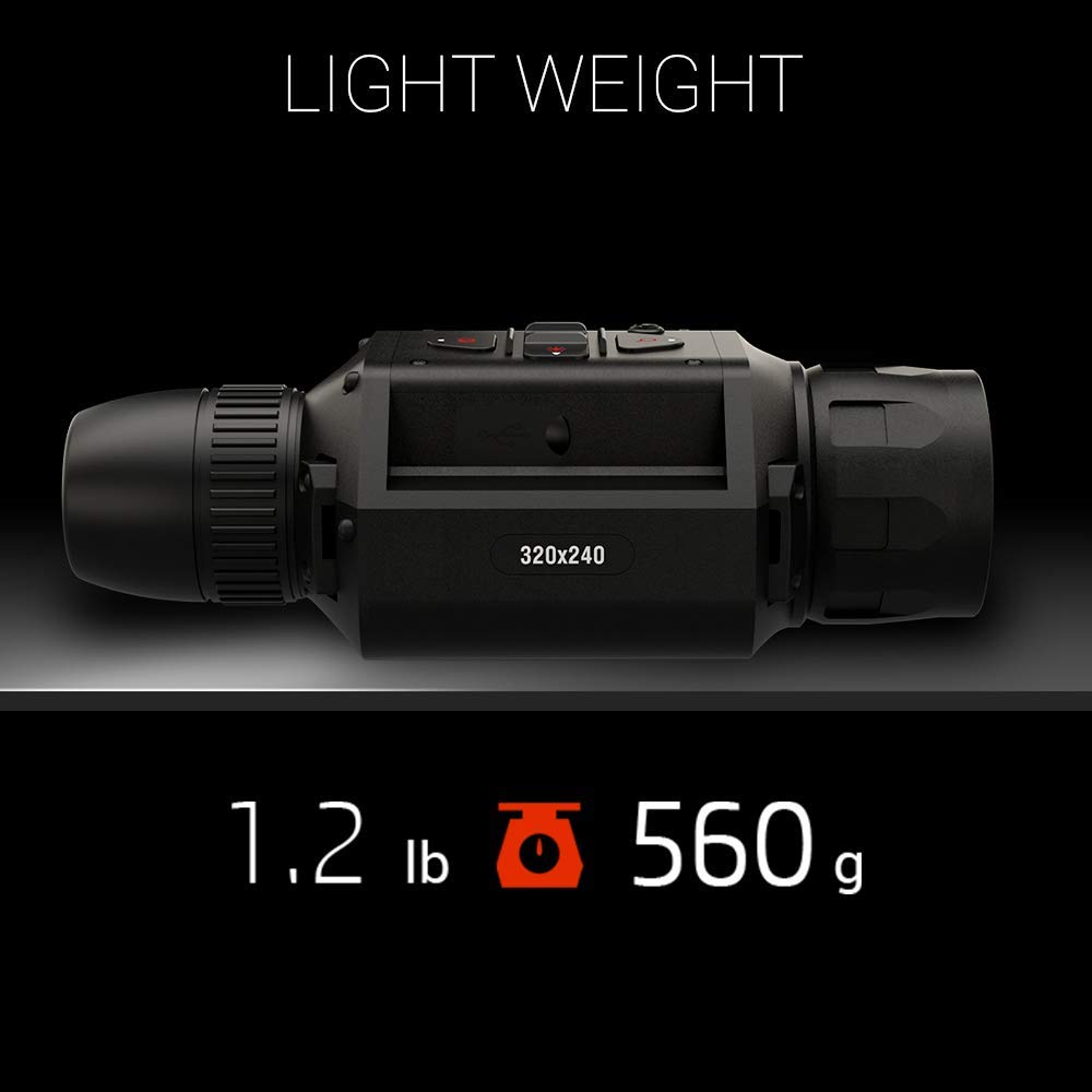 ATN OTS LT 160x120, 3-6x Thermal Monocular w/ 60Hz Thermal Sensor, Classic Ergonomic, Comfortable Eye Relief, 10hrs+ Battery Power 5