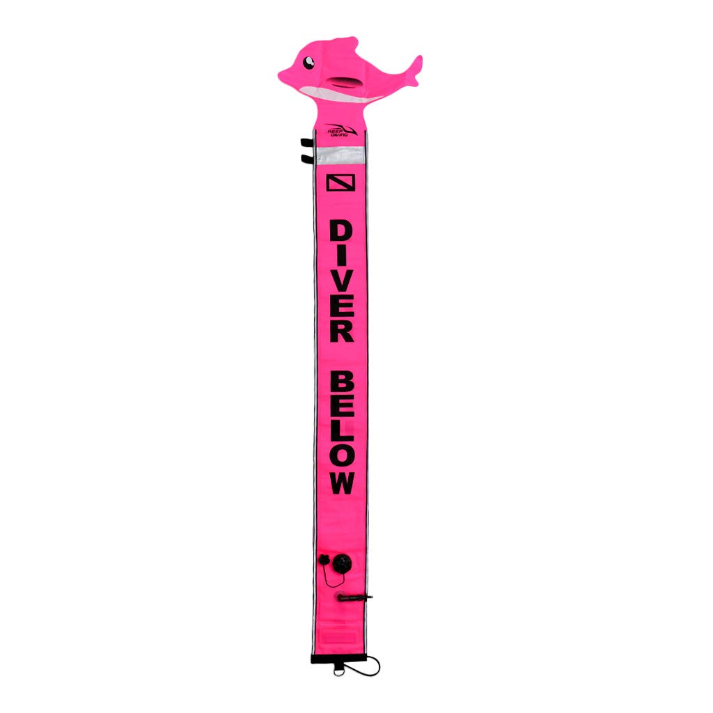 MOH Scuba Diving Buoy Marker Safety Gear with D Ring ROSEO Dolphin 6FT 3