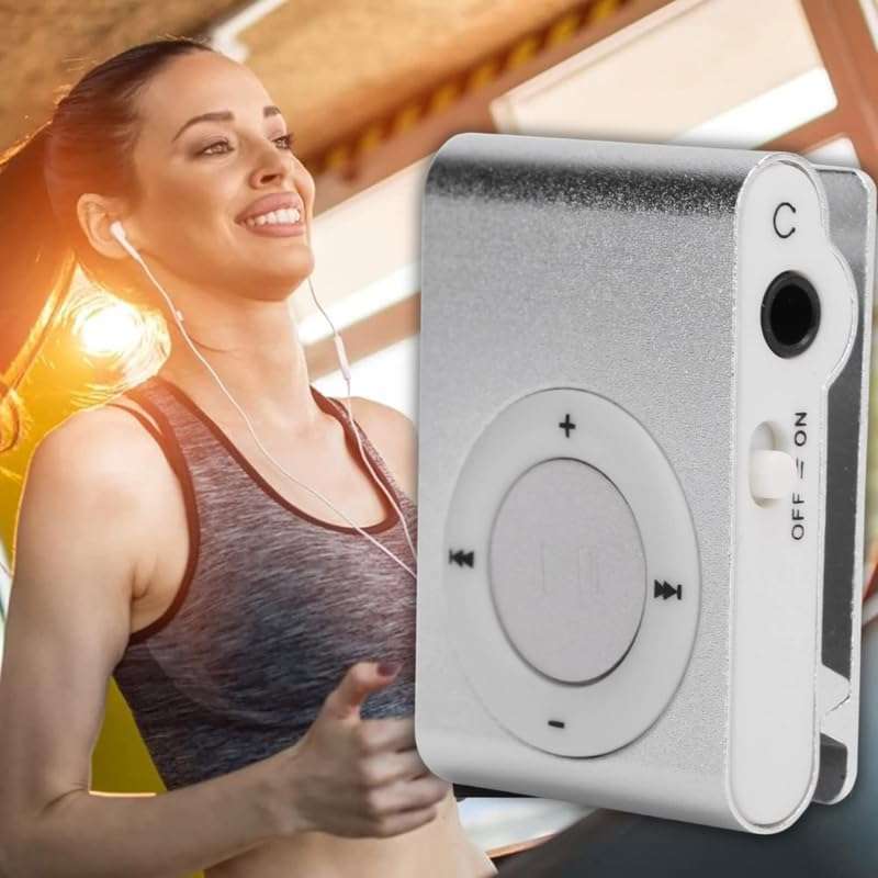 Drumstone ( LIMITED STOCK with 15 YEARS WARRANTY ) Mini Pocket MP3 Music Player with Earphones, Lossless Sound Sports Back Clip MP3 Player, Expandable Storage, Long Battery Life-Silver 4