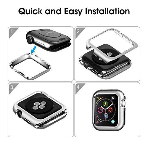 GRIPP® Protect Bumper Case for 44mm Smart Watch Strong Magnetic Absorption Frame Protective with Shock-Proof Ultra Slim & Soft Aluminium Metal Watch Series 1/2/3/4/5 with 360 Degree Protection Cover 6