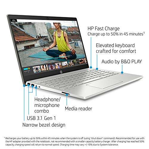 HP Pavilion 14 Core i5 10th Gen Alexa Built-in 14-inch FHD Laptop (8GB/512 GB SSD/Win 10/MS Office/Mineral Silver/1.6kg), 14-ce3006TU 2