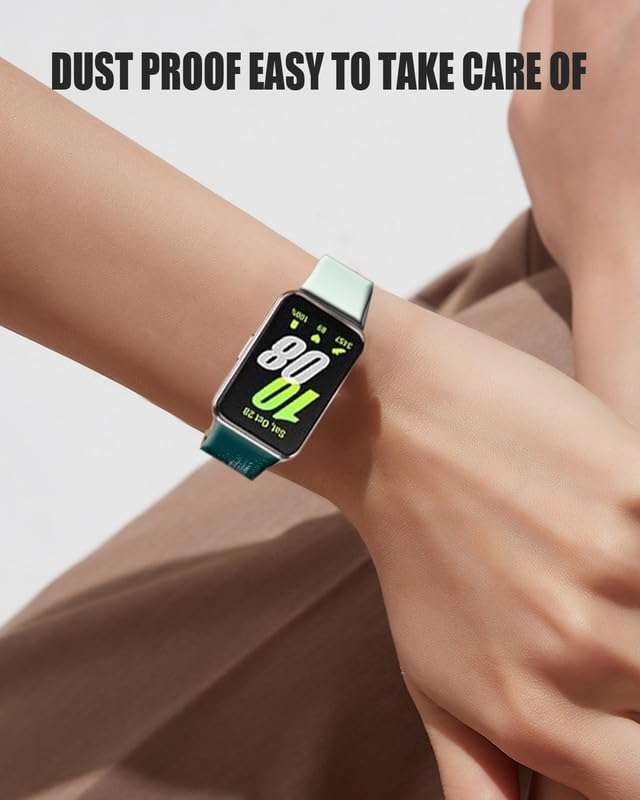 LIKLNAPQ Compatible with Galaxy Fit3 Band for Women&Men, Soft Silicone Replacement Straps Adjustable Sport Wristbands for Galaxy Fit 3 SM-R390 Smartwatch(Beautiful Green Mountain) 4