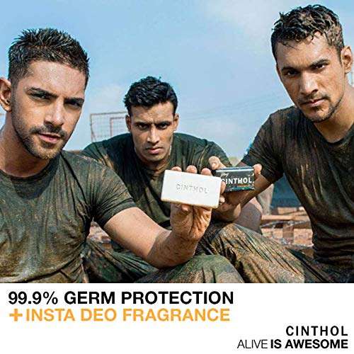 Cinthol Health+ Bath Soap, 100g (Pack of 3) - 99.9% Germ Protection & Insta Deo Fragrance 4