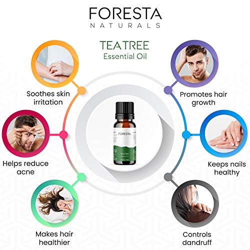 Foresta Naturals Tea Tree Essential Oil | 15 ML | For Skin and Hair | Acne, Dandruff, Scars, Infections 6