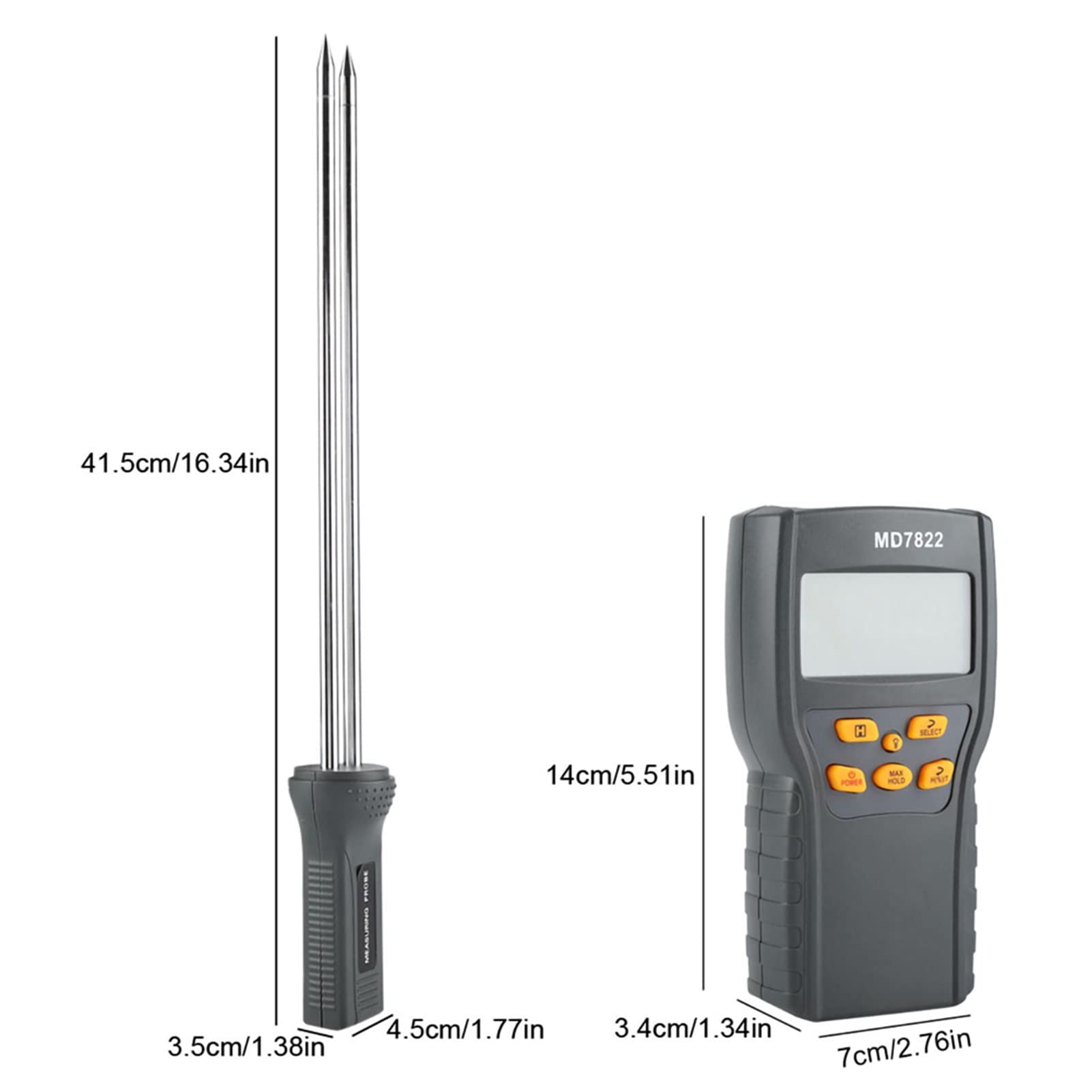 Grain Meter, Digital LCD Display Digital Handheld Humidity Analyzer Humidity Tester for Wheat Corn Paddy 6