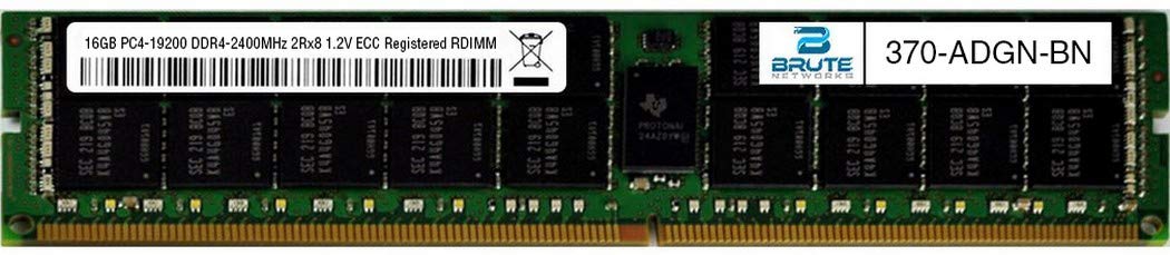 Brute Networks 370-ADGN-BN - 16GB DDR4-2400MHz 2Rx8 ECC Registered RDIMM (Compatible with OEM PN# 370-ADGN) 1