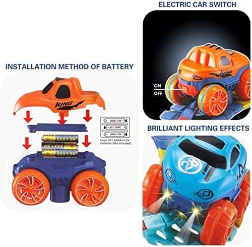 Bhabha Sales® Monster Wheels-150 Pcs Changeable Track Glow in The Dark with Led Train Toy - Electric Bendable DIY Race Assembled Car Truck Tracks Vehicle Playsets for 3 4 5 Year Boys, Girls & Kids 3