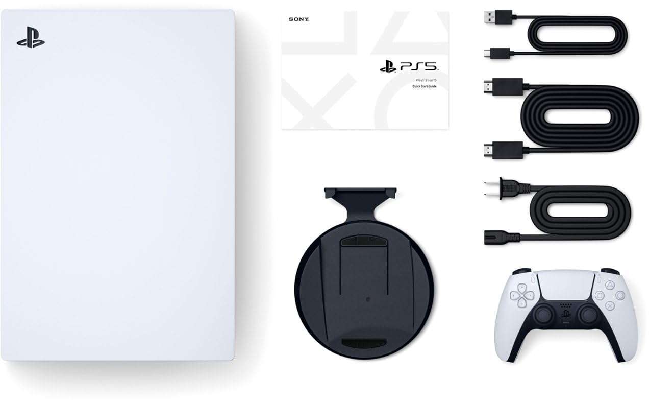 PlayStation 5 Enhanced Storage 2.8TB Disc Version Console - PS5 Disc Console with 2.8TB Ultra-High Speed PCIe Gen 4 NVNe SSD, DS Controller, Charger, White, with God of War Voucher 3