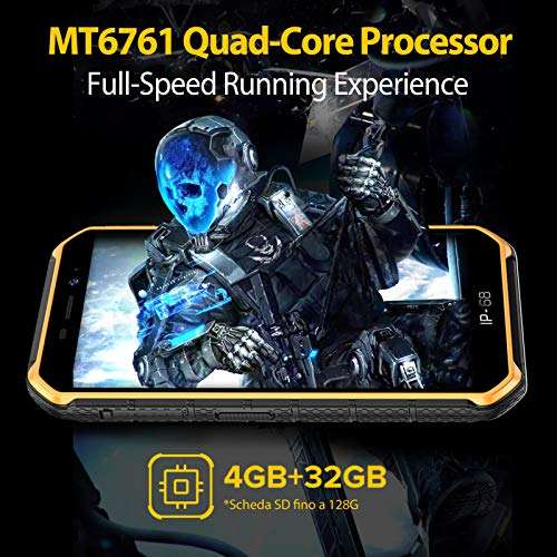 Ulefone Armor X7 PRO Android 10 Rugged Phones, 13MP+5MP Waterproof Cameras, IP68 Smartphone, NFC, OTG, 4G Dual Sim, 5.0 Inch Screen, 4G RAM 32GB ROM, 4000mAh Battery, GPS, Bluetooth, NFC, WiFi-Orange 3