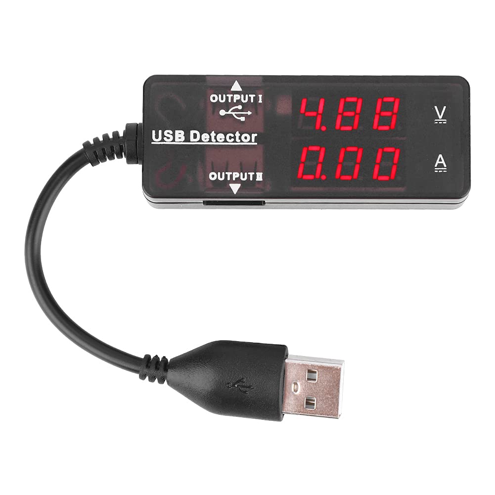 YB26VA Display USB Voltage Ammeter Tester, Built in smart recognition chip, small size for mobile phones, tablets for USB devices, made of (Homochromy Plugged in and Not 5