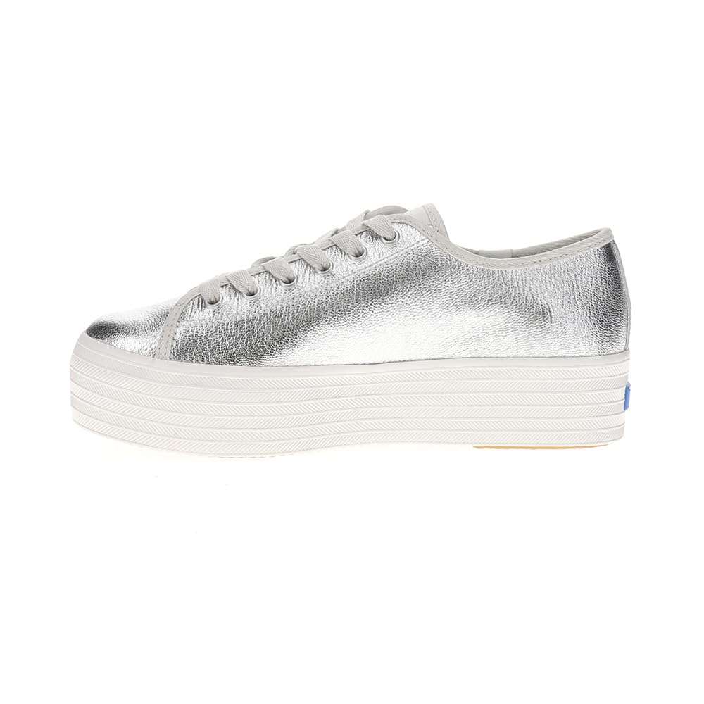 Keds Women Triple Up Leather Silver Metallic Leather 7.5 Medium 4