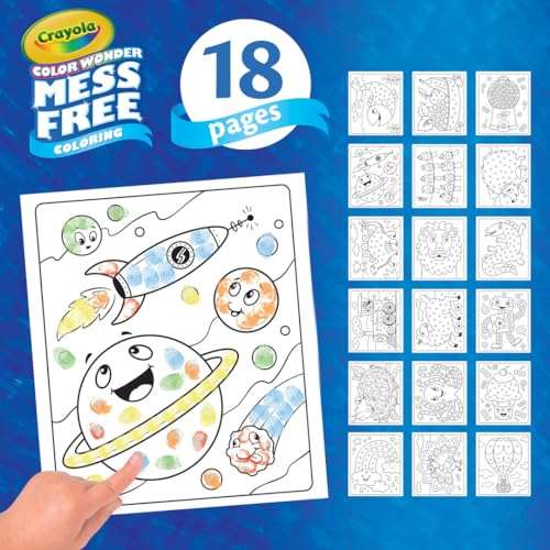Crayola Color Wonder Mess Free Fingerprint Ink Painting Activity Set, Finger Painting Alternative, Toddler Coloring, Travel Activity, Gift for Toddlers 5