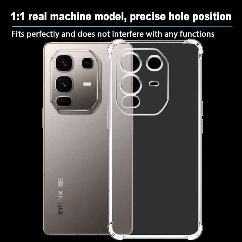 PrimeLike Shockproof Bumper Ultra Clear Slim Anti-Slip Grip Soft Flexible Back Cover for Infinix Note 50s (Transparent) 4