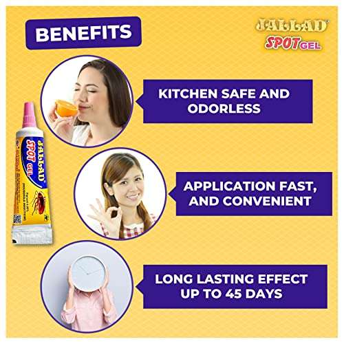 JALLAD SPOT GEL Anti Cockroach Spot Gel repellent Pest Control Gel Power Formulation (Multicolour, 10 Grams extra 5 grams 15g), Pack of 8 4