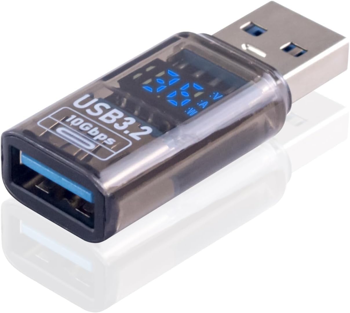 RuhZa USB Extension Adapter Disgital Display 1 Pack, 10Gbps USB Extender Adapter, USB 3.2 Male to Female Type A to Type A Cable Adapter for Hard Drive, Keyboard, Laptop 1