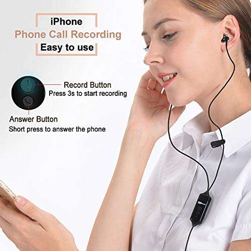 Waytronic Cellphone Call Recorder Headphone for iPhone Incoming Outgoing Calls Phone Conversation Recording 2