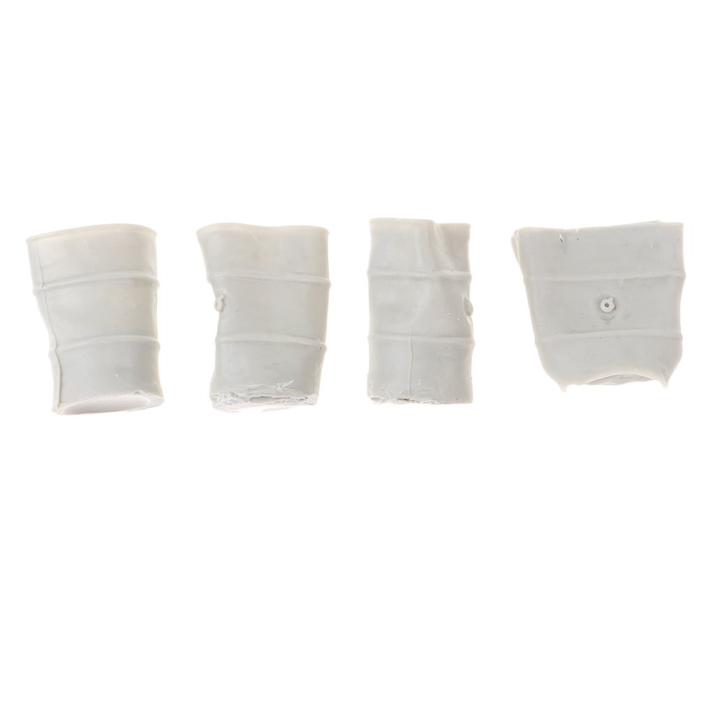 Spograde 4Pcs 200L 1/35 Scale Resin Soldier Scene Accessories Abandoned Old Oil Drums 1