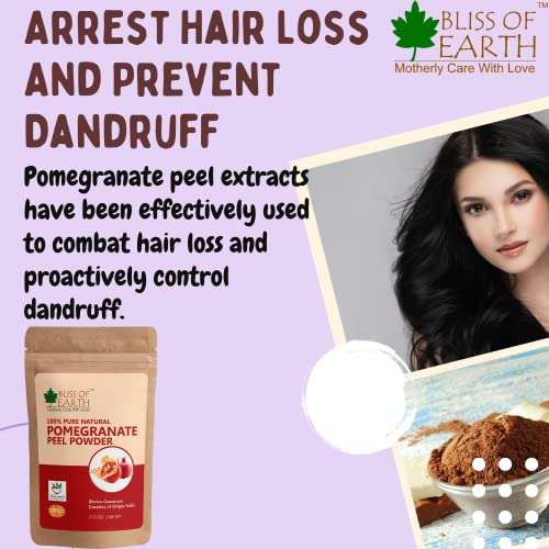 Bliss of Earth™ 100% Pure & Natural Pomegranate Peel Powder | 2x100GM | Cure Pimple & Acne | Remove Wrinkles | Natural Sore Throat Reliver | Anar Powder | 6