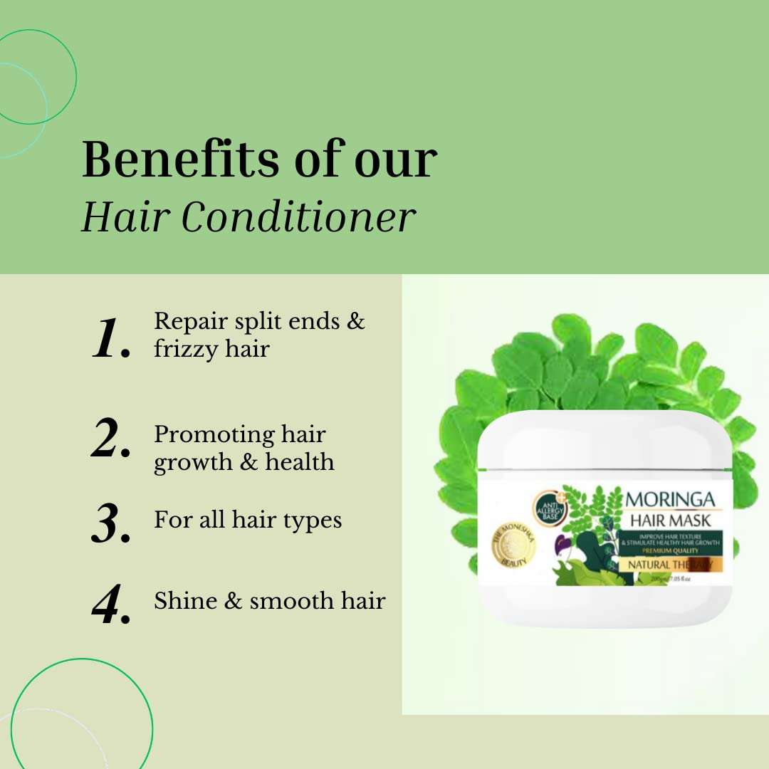Moringa Hair Mask Smoothening Hair Stronger Frizz Free Healthy Nourishing 200gm 2