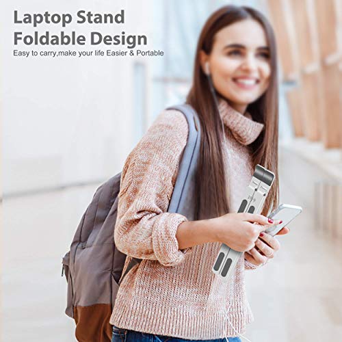 BY4U Foldable Tabletop Laptop Stand Holder with Adjustable Height Compatible for 7-17 inches Laptops 5