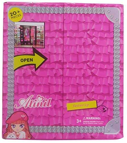 HALO NATION® Fashion Doll Closet Wardrobe for Doll Clothes and Accessories - Ultimate Closet Portable Fashion Toy with Doll, Clothing, Accessories and Hangars, Gift for 3 to 8 Year Olds 5