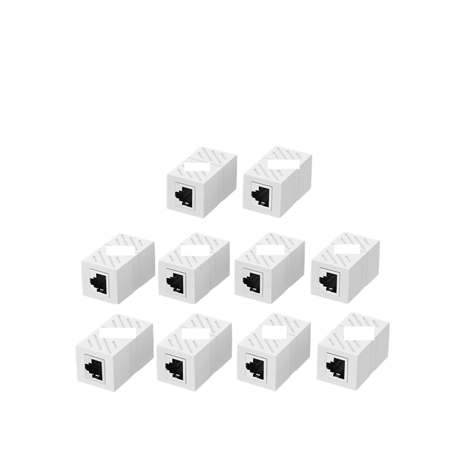 RJ45 Connector Network Ethernet Extender Extension Fit Fit for Cat7 Cat6 Cat5e Ethernet Cable Adapter Gigabit Female to Female (Color : 10Pcs White)