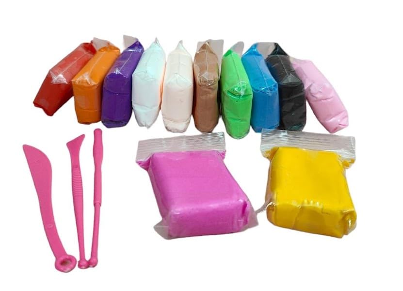 TERA 13 Clay, Creative Art and Craft Air Dry Super Clay with Carving Molding Tools Kit for Girls and Boys Clay Set for Kids Clay with Tools Different Color, Birthday Return Gift (1) 4