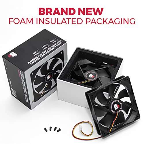 High Airflow PC Case Fan - 120mm 4-Pin 3000RPM Dual Ball Bearing Computer Fan with Thin Blades and PWM Control, Cooling for Desktop CPU (3 Pack) 6