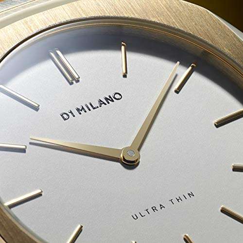D1 Milano Stainless Steel Ultra Thin Analog Silver Dial Women Watch-Utbl03, Gold Band 5