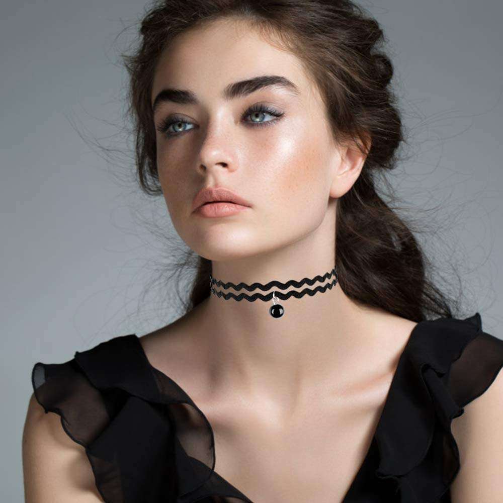 Outee 42 Pcs Choker Necklaces for Women Black Choker Set Tattoo Choker Necklace Classical Velvet Chokers 5